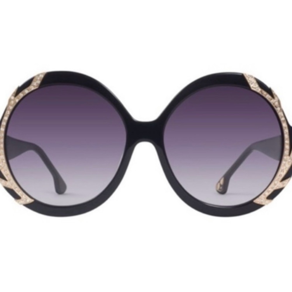 ALICE + OLIVIA Stacey Round Swarovski Sunglasses - Picture 3 of 6